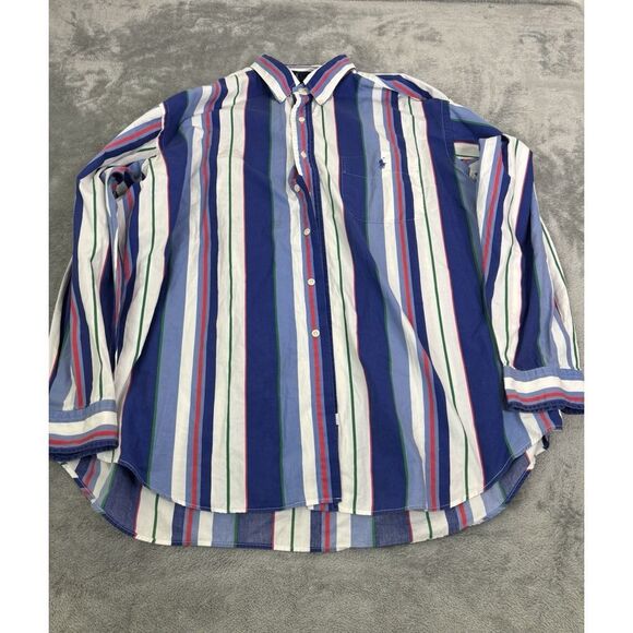 Vintage Ralph Lauren Long Sleeve Button Down Shirt Men's Size XL Blue - Picture 1 of 8